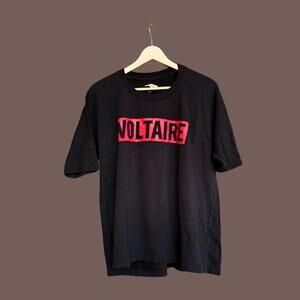 Zadig & Voltaire Logo Tee | Black Red Graphic | Size XS | Vintage